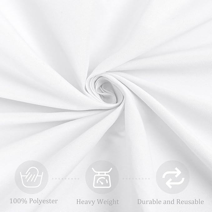 Round Tablecloths: 12 Pack White 90-Inch Polyester Covers