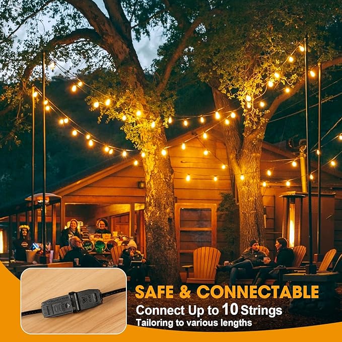 String Lights for Outdoor Use: 50 Ft LED, Yellow, Shatterproof