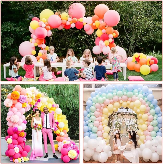 Balloon Arch Stand Kit, White, 70 Pieces, 8.5 FT Tall x 10 FT Wide