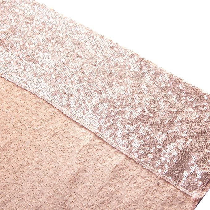 SquarePie Sequin Backdrop Non-Transparent Background Sparkly Curtain for Wedding Party 4FT x 7FT Rose Gold