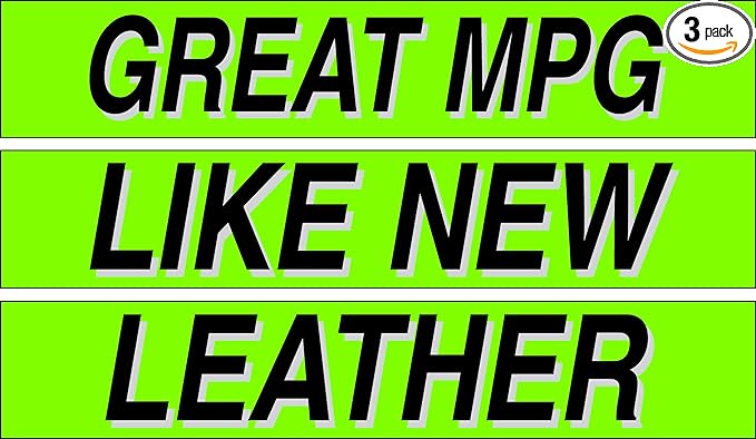 Ez-line Vinyl Windshield Stickers 3 Dozen 15 Inch Chartreuse Slogan Dealership Pro Pack for Car Lots (EZ115-Pack4)