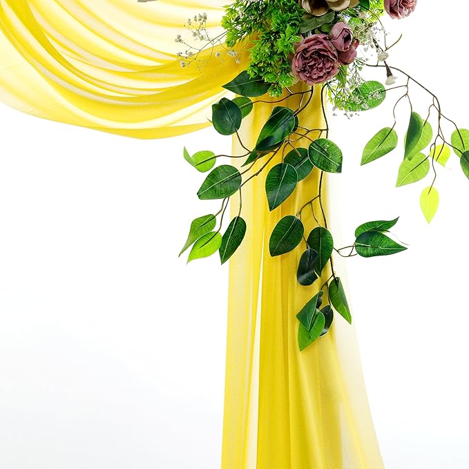 Backdrop Fabric Panel Yellow Sheer Chiffon, 30 In x 40 Ft
