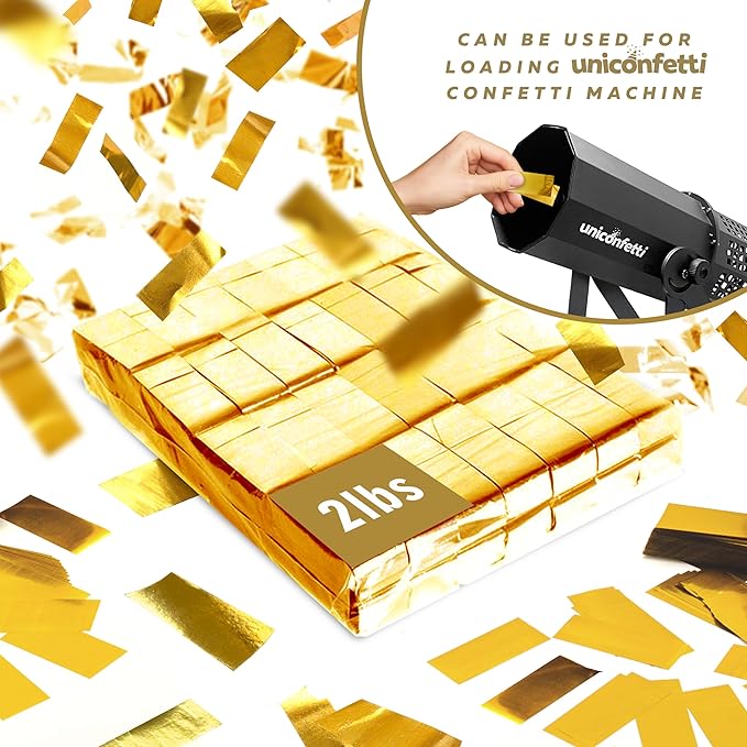 Confetti Paper in Gold, Biodegradable, 2 lb Bulk Pack for Parties