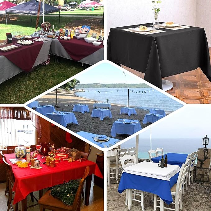 Efavormart 70" Premium Square Polyester Tablecloth for Wedding Kitchen Dining Events - Sage Green