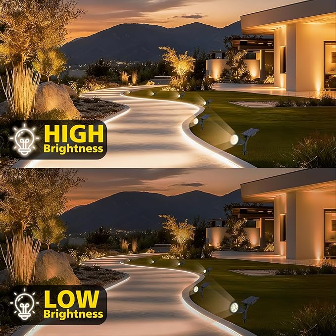 Solar Spotlights 2-Pack, Natural White, Adjustable Outdoor Solar Lights