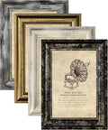 5x7 Picture Frames Set of 4- Rustic Retro Photo Frame with Real Glass Wall Mount and Tabletop Display Family Friends Wedding Gift