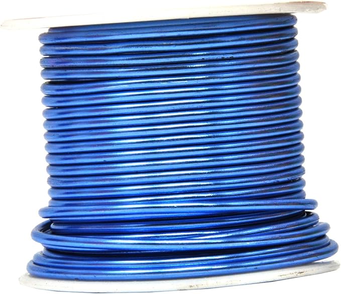 Mandala Crafts 12 Gauge Anodized Aluminum Craft Wire for Jewelry Making - 276 FT Colored Flexible Silver Copper Black Pink Ice Blue Red Wire - Bendable for Bonsai Armature Crafting Sculpting