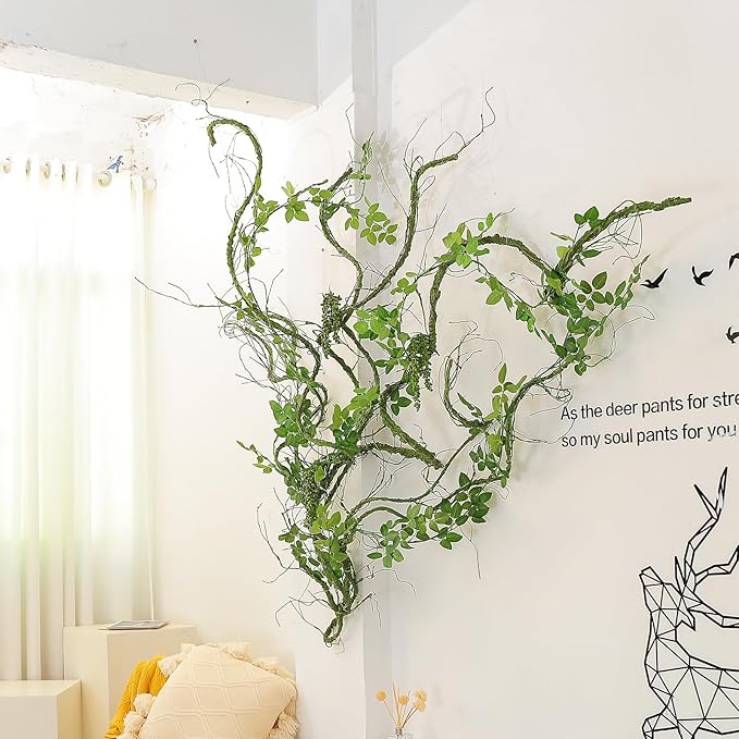 Artificial Tree Vine Garland, 118 Inch Green Poseable Ivy Branches
