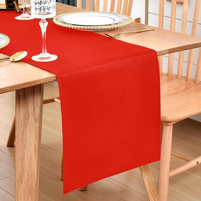 Farmhouse Red Table Runner Dining Table Runners 60 Inches Long Coffee Table Runner for Dresser Living Room Bedroom Holiday Party Banquet 12X60 Inch