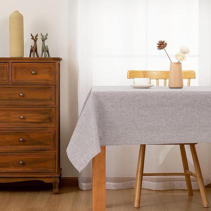 Tablecloths, Stone Rectangular, 2 Pack, 90 x 156 Inch Polyester Blend