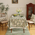 Rectangular Tablecloth, 55 x 71 Inch, Floral Linen-Polyester Blend
