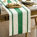 Artoid Mode Dark Green Farmhouse Woven Rustic Table Runner, Seasonal Holiday Hollow Kitchen Dining Table Decoration for Home Party Decor 12x60 Inch