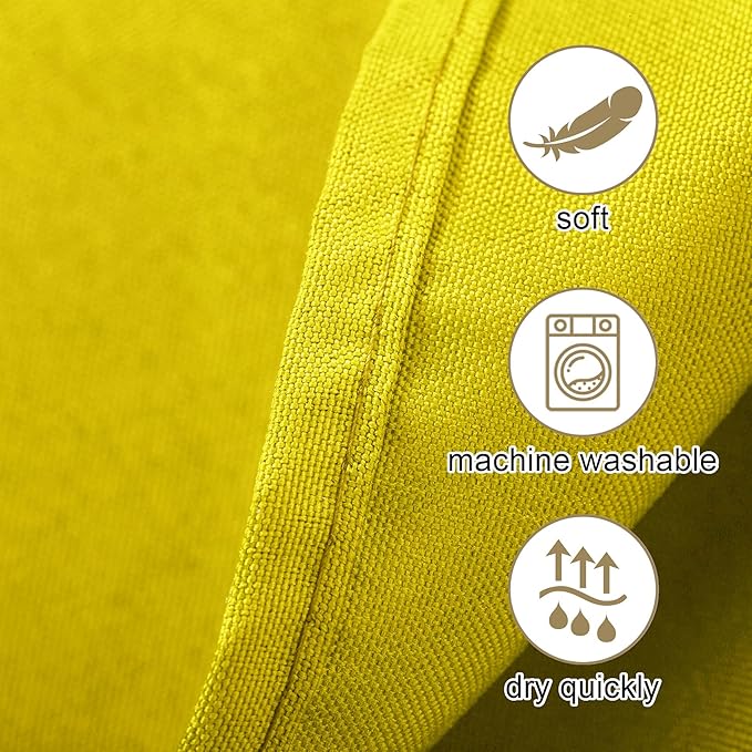 Ascoza 2pack 90 Inch Yellow Round Tablecloth in Washable Polyester Fabric for Wedding/Banquet/Restaurant/Parties