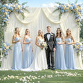 Backdrop Curtain Set, 10 Panels, Ivory Wrinkle-Free Fabric, 5x12 Ft