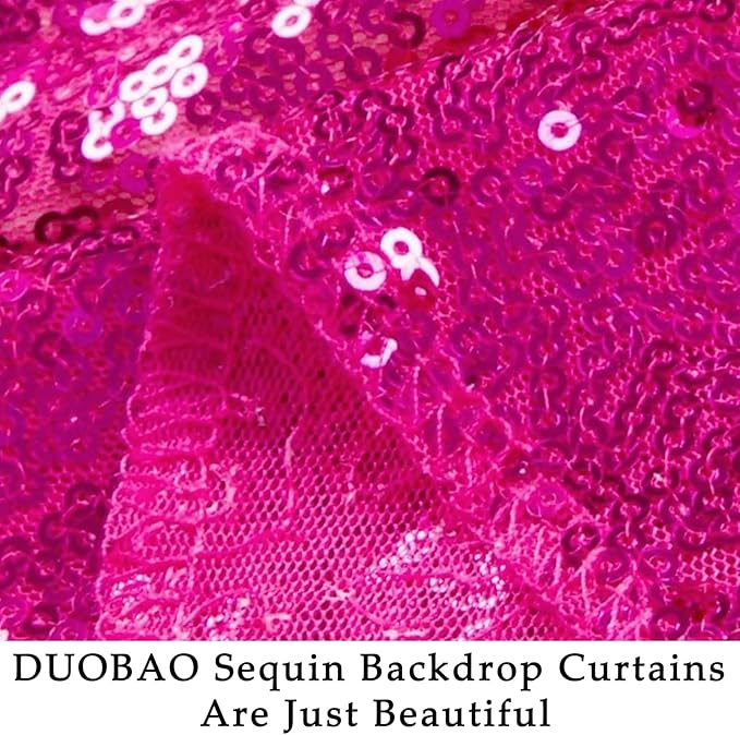 Sequin Backdrop Curtain, 10 x 10 ft, Fuchsia Shimmer Finish