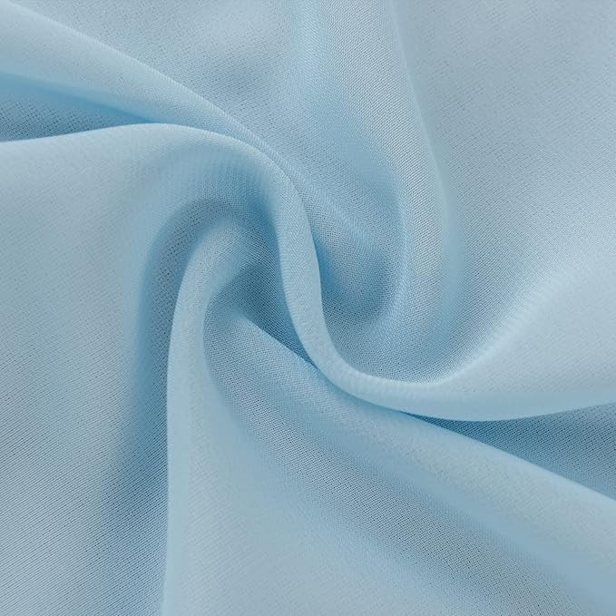 12Pack 9ft Chiffon Table Runner 14x108 Inch Sheer Romantic Table Runner for Wedding Birthday Party Bridal Shower Outdoor Decoration-Blue Mist