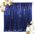 SquarePie Sequin Backdrop Background Curtain Less Transparent Sparkly for Wedding Party 6FT x 8FT Navy Blue