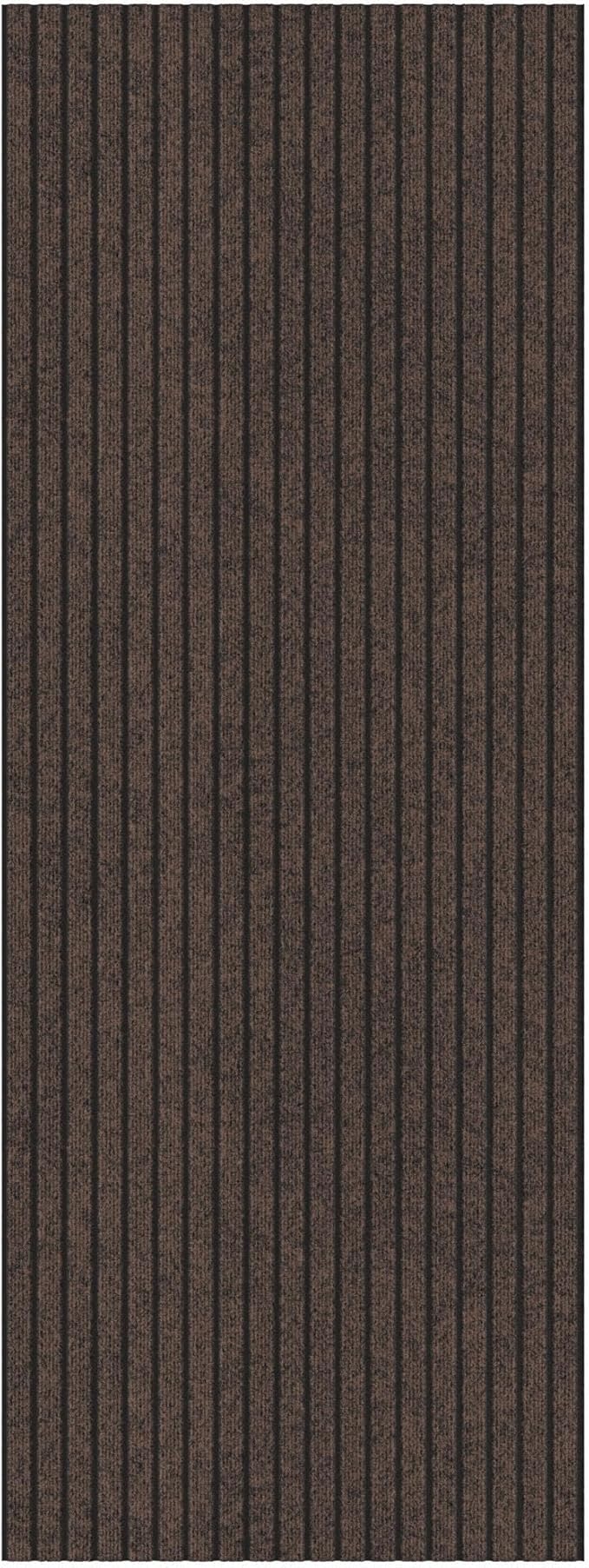 Ottomanson 2'7" x 50' Hallway Runner with Scraper Pile - Extra Durable Non-Slip Rug Mat for Indoor & Outdoor Use - Ideal for Kitchen, Entryway & Garage - High-Traffic Carpet, Brown