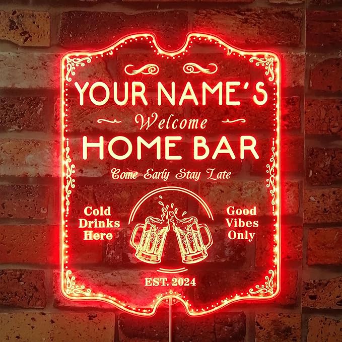 ADVPRO Personalized Your Name Home Bar RGB Dynamic Glam LED Sign - Cut-to-Edge Shape - Smart 3D Decoration - Multicolor Signage st06s32-fnd-p11b-tm-c