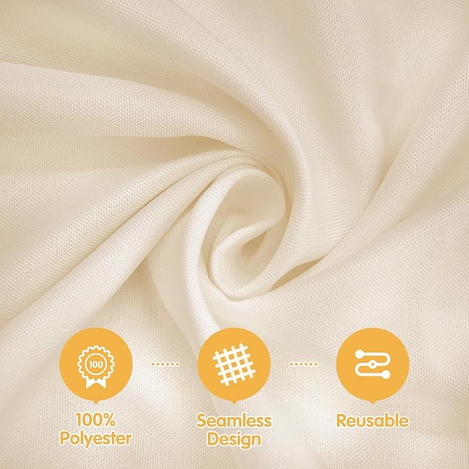 BRILLMAX 6 Pack Beige Round Tablecloths 90 Inch - Circle Bulk Linen Polyester Fabric Washable Table Cloth Cover for Wedding Reception Banquet Birthday Party Buffet Restaurant