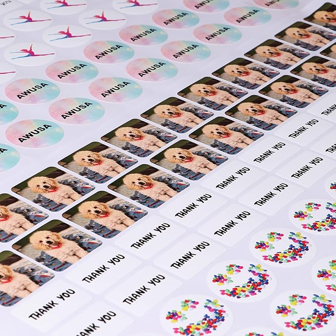 Custom Stickers Personalized Labels - Customized Stickers with Any Design Image Logo Text,Custom Thank You Label Stickers,Custom Stickers for Business Logo,100 Labels (Rectangle,4"x2")