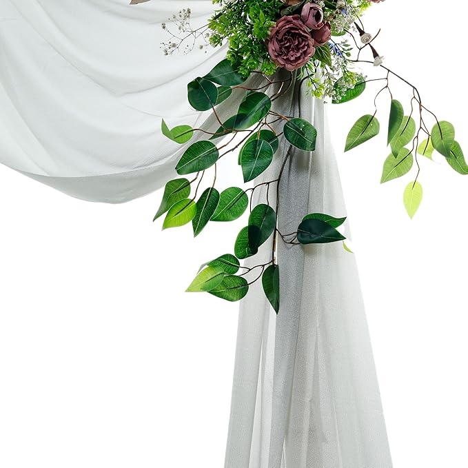 Grey Chiffon Drapery Fabric Panel, 30 Inch x 40 Feet for Wedding Arch
