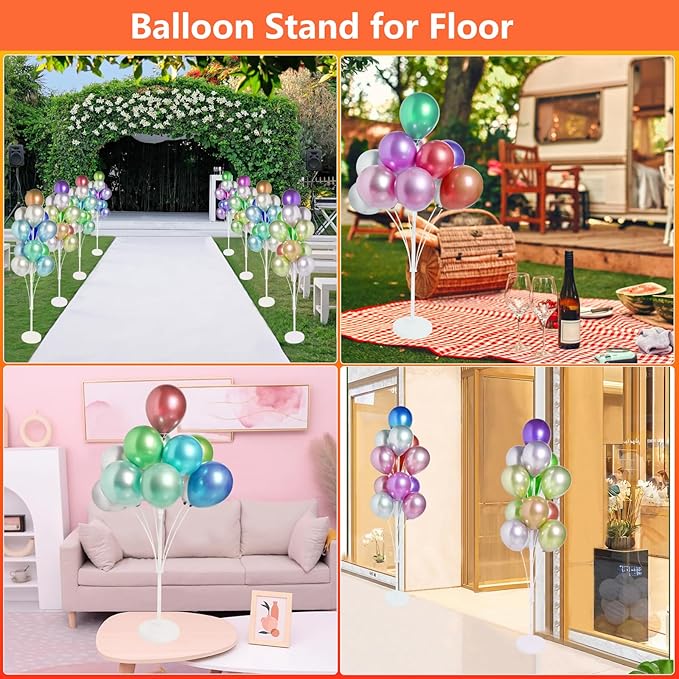 Balloon Arch Stand Kit, 4 Sets, 62 Inch Transparent PVC Poles
