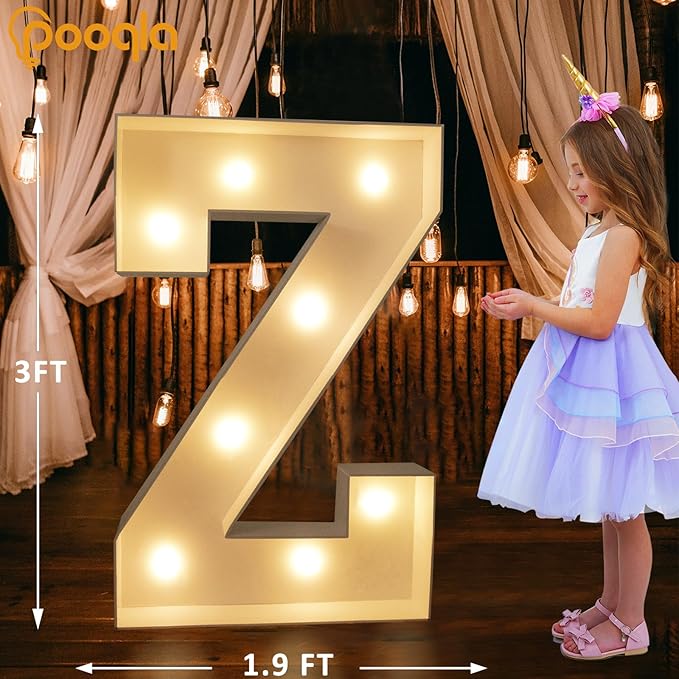 Decoration 3FT Light Up Marquee Letter with Warm and Cool White LEDs