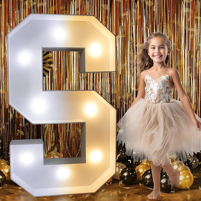 Marquee Light Up Letter Decoration, 3 Ft Foam Board, Warm or Cold White LED