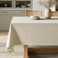 MIULEE Natural Linen Cottton Table Cloth Rectangle Tablecloth Waterproof Spillproof Cross-Star Textured Table Cltoth Decorative Farmhouse Style for Dining Party Weddings 60x104 Inch