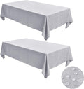 Fitable Faux Linen Tablecloths for Rectangle Tables: Water & Stain Resistant Farmhouse Table Cloth, Washable Burlap Textured Table Covers for Kitchen Dining Party(2 Pack, 60x120 Inch, Light Grey)