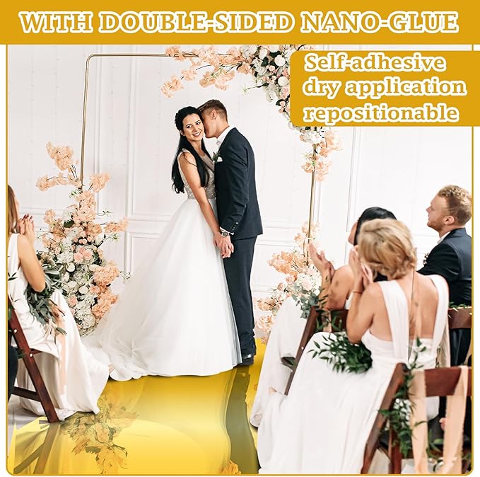 Aisle Runner, Gold Mirror Finish, 3.3 x 98.4 ft with Tape Roll
