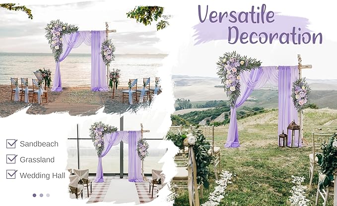 Artificial Flowers Kit for Wedding Arch, Lilac Silk Roses, 2 Pieces
