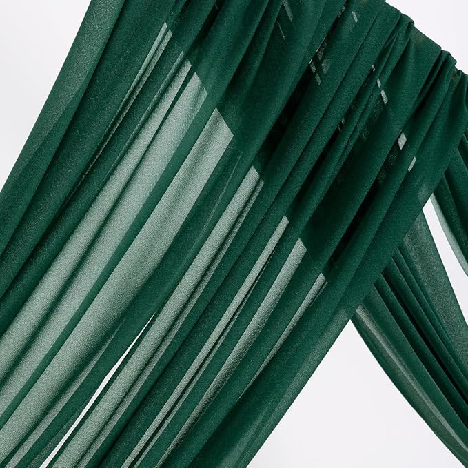Outdoor Curtains Emerald Sheer Gauze Arch Drape, 2 Panels 29 x 240 In