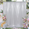 leegleri 30x10ft Thick Silver Glitter Backdrop Curtain Panels for Parties, Wrinkle Free Sequin Sparking Photo Backdrop Drapes, 6Panels 5x10ft Shimmer Back Drop Cloth for Wedding Birthday Photography