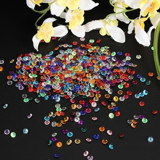 PATIKIL 10000 Pcs Wedding Table Scatter Confetti Crystals 4.5mm Acrylic Diamonds Vase Fillers Gems for Table Centerpiece Decorations Party Vase Beads, White