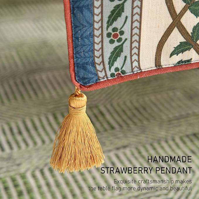 ISAENNE Designer Vintage Elegant Linen Table Runner 102 Inches Long,Colorful Flower Pattern Soft Table Runners for Dining Tables,Thanksgiving,Kitchen Tables,Christmas,12"*102"-Naples C