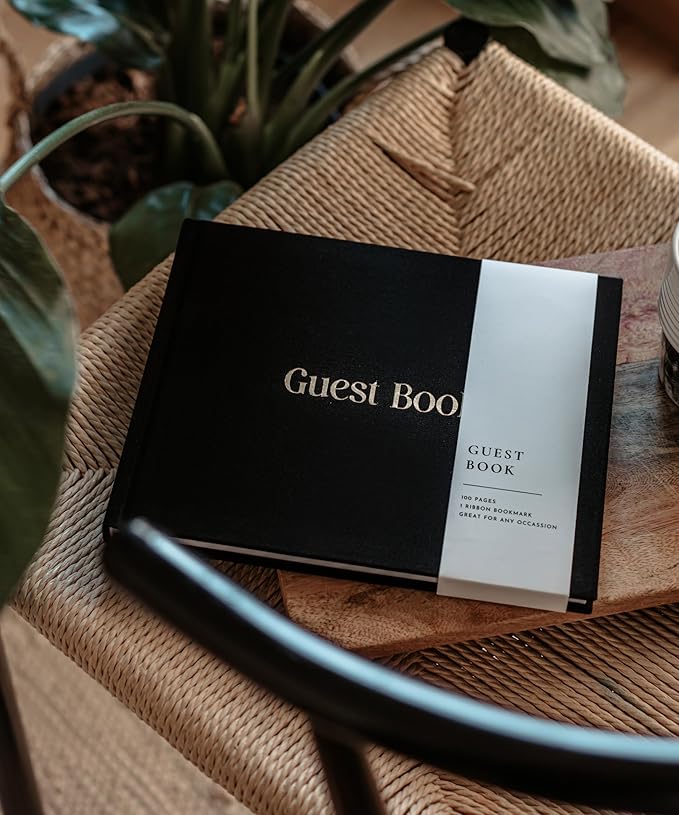 Guestbook with Linen Hardcover and Polaroid-Friendly Pages