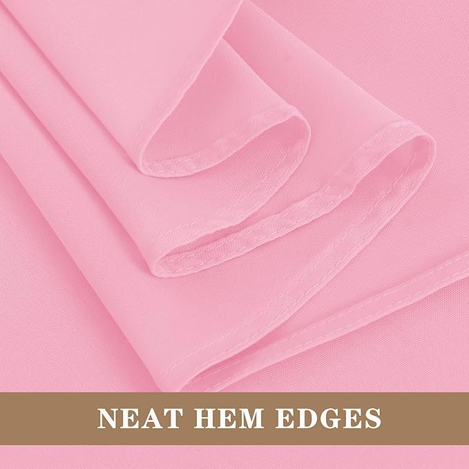 Tablecloths 6 Pack, 120-Inch Round Pink Polyester, Stain Resistant