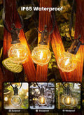 String Lights for Outdoor Patio, 100 FT Warm White G40 LED, Black