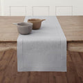 Solino Home Linen Soft Grey Table Runner 132 Inches Long - 100% Pure Linen Extra Long Table Runner 14 x 132 Inch for Fall, Autumn, Thanksgiving, Christmas - Classic Hemstitch