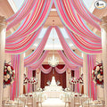DUOBAO Rainbow Chiffon Wedding Ceiling 10FT Length Photo Background Curtain Decorations with Rod Pocket for Banquet Room Weddings Ceremony Graduation Prom, W 5' x L 10'-6 Panels Bright Rainbow