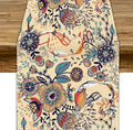 Vintage Paisley Table Runner, Boho Beige Paisley Flower Leaves Print Table Runner for Home Party Patio Indoor Outdoor, 13x36inch