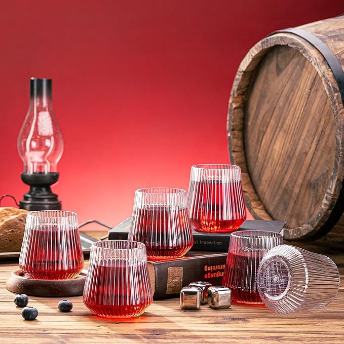 Wine Glasses, Stemless Clear Shatterproof Plastic 12 oz, Pack of 40