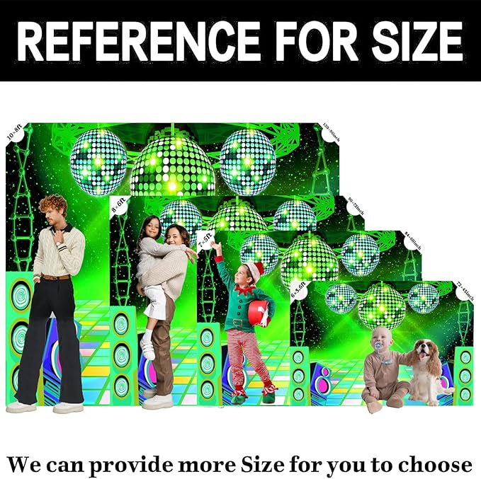 Dance Party Backdrop Retro 80s 90s Theme Stage Dance Ball Music Birthday Party Decoration DJ Photography Background 12 x 10 ft for Baby Shower Picture Photo Shoot Polyester Fabric, Red
