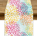 Abstract Flowers Table Runner, Chrysanthemum Dahlia Vintage Modern Colorful Spring Summer Elegant Table Runner for Party Kitchen Dining Living Room Laundry Room Decor, 13x36 Inch