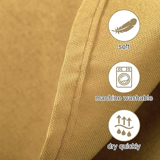 Ascoza 2pack 60x120 Inch Gold Rectangular Tablecloth 6 Feet Table Cloth in Polyester Fabric for Wedding/Banquet/Restaurant/Parties