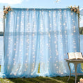 10×10ft Tulle Backdrop Curtains with Lights String - 300LED Fairy Lights Sheer Curtain Backdrop for Weddings Baby Shower and Birthday Party Decorations(8 Panels 5×10ft)