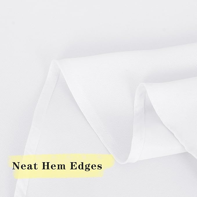 Round Polyester Tablecloths, 10 Pack, 90 Inch White