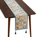 ISAENNE Designer Bohemian Elegant Linen Extra Long Table Runner 118 Inches,Colorful Flower Pattern Table Runners for Dining Tables,Thanksgiving,Kitchen Tables,Christmas,12"*118"-Floralsea A